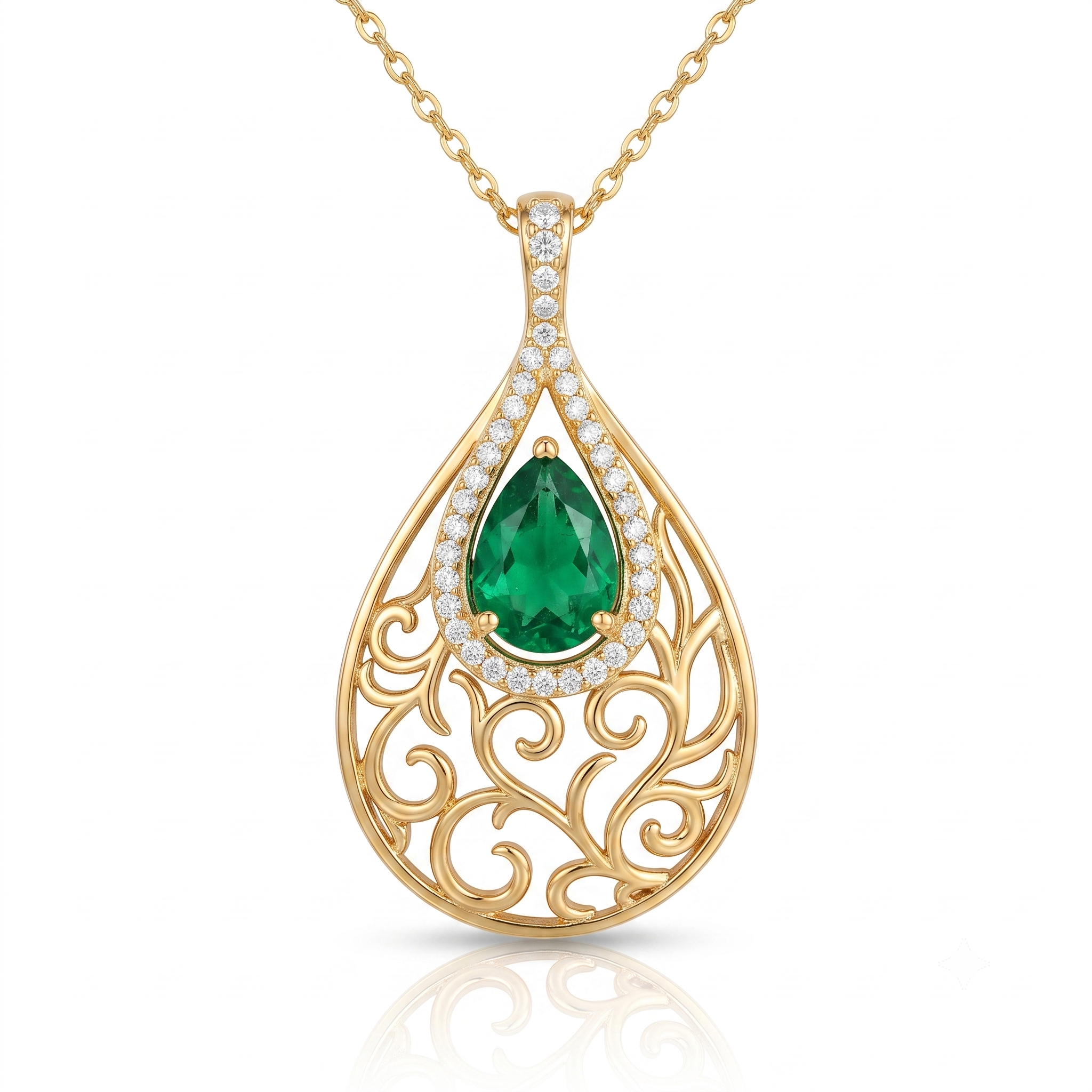 The Aurelia Emerald Drop Pendant