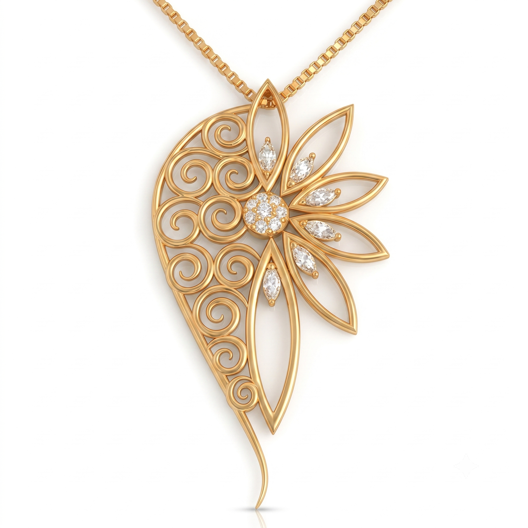 The Swirl Floral Pendant