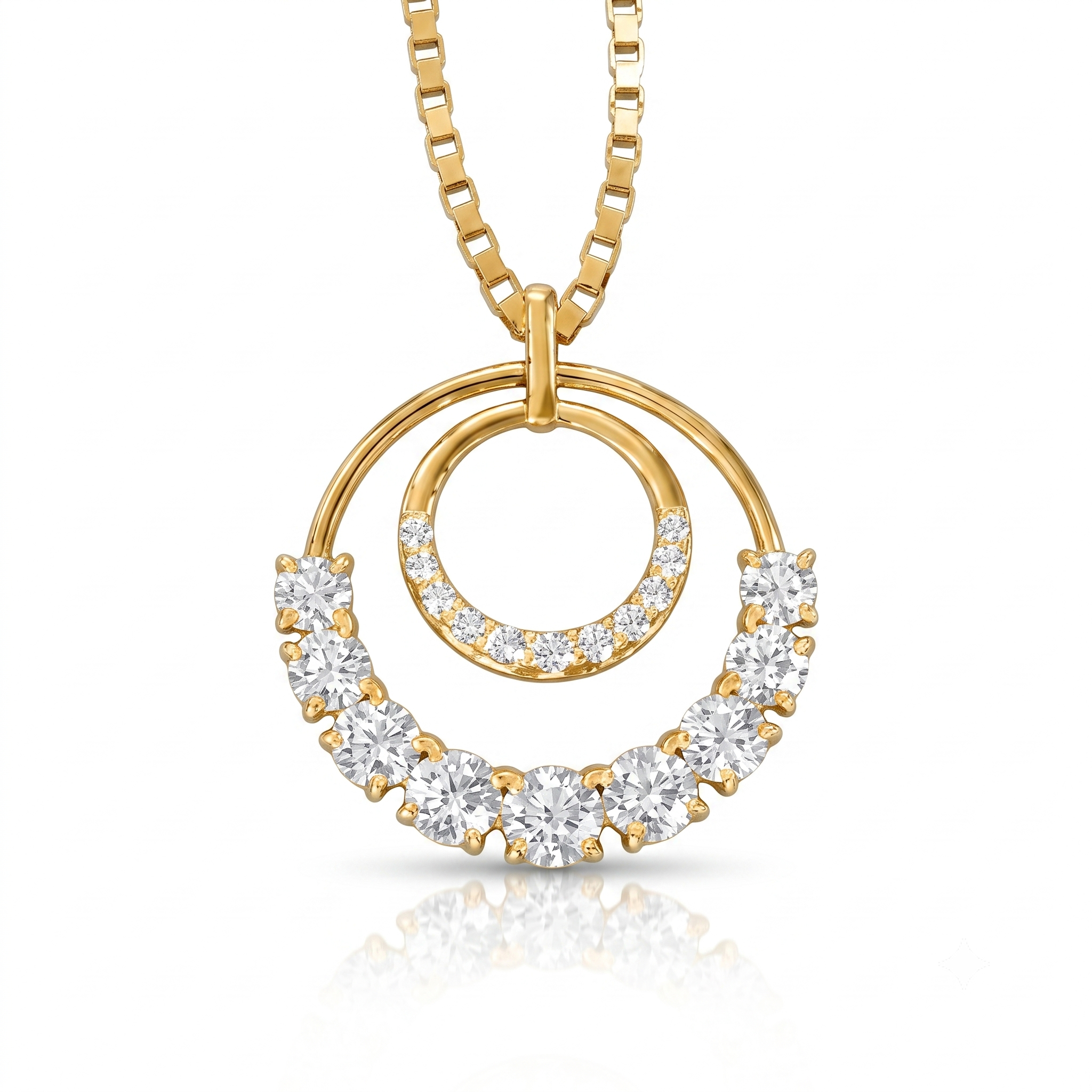 Double-Circle Diamond Pendant